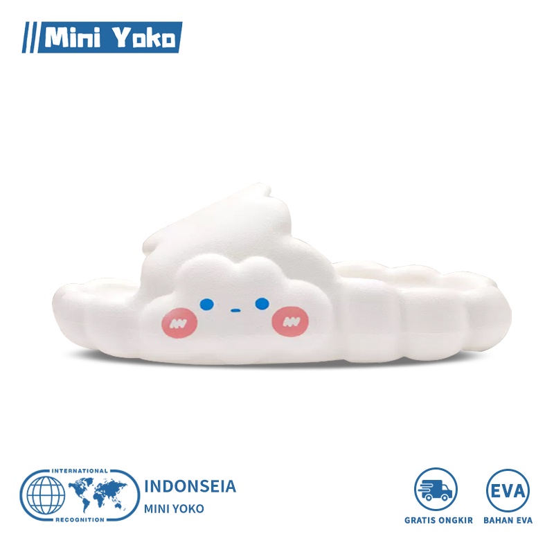 Mini Yoko Sandal awan wanita lucu import Sendal jelly wanita karet terbaru Sandal selop rumah murah anti slip empuk EVA Sandal kamar mandi