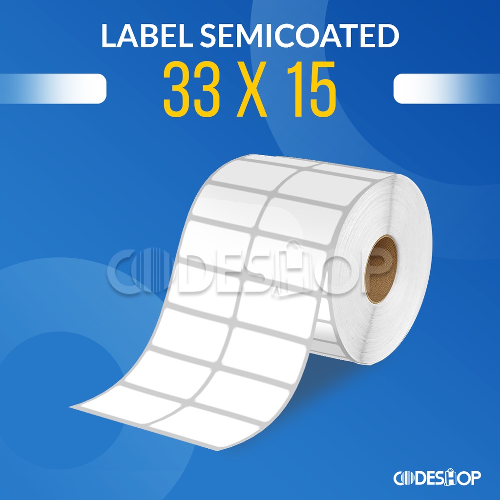 Barcode Label Semicoated 33 x 15 2 Line 5000 Pcs