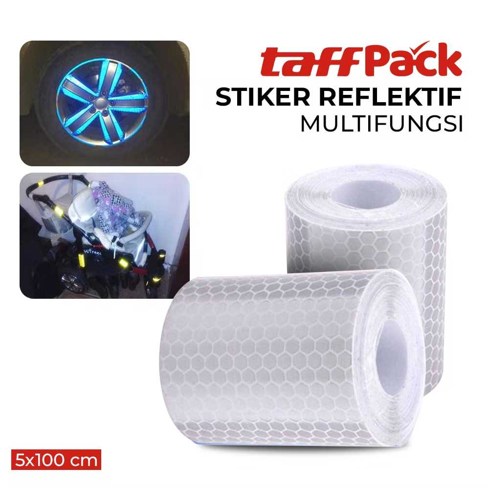 Stiker Reflektif Multifungsi Warning Strip Tape 5x100 cm