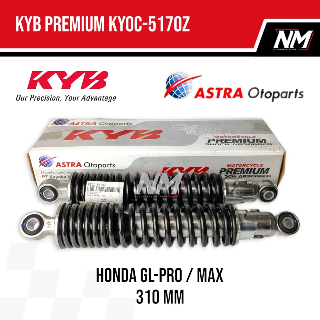 Shockbreaker Sok Belakang Honda GL Pro GL Max Thunder RX King KYB Premium KYOC-5170Z Hitam 310mm