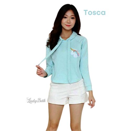 Sweater Hoodie Wanita Blouse Syle Korea Blouse Bahan Baby Terry Adem Premium Murah - Lovelybutik