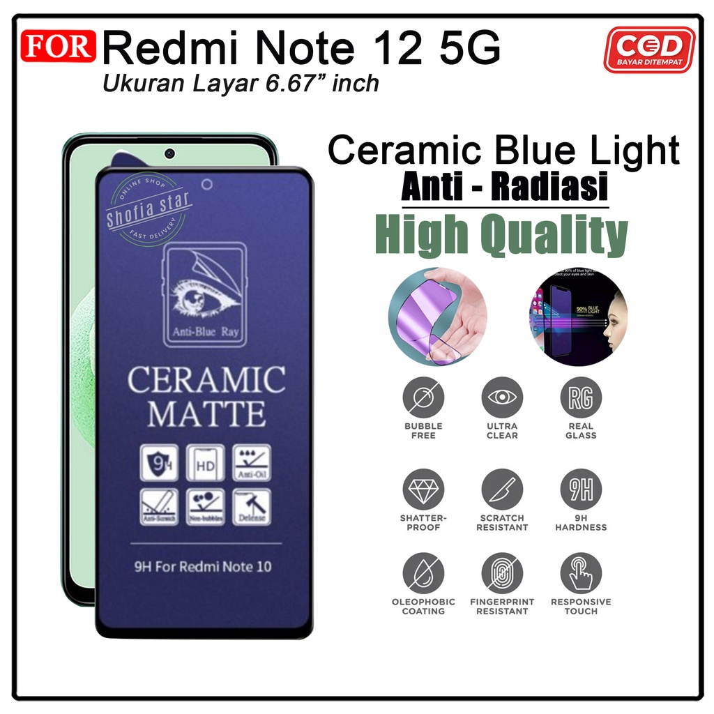 Promo Tempered Glass Ceramic Privacy Redmi Note 12 4G 5G Note 12 Turbo Note 12 Pro 4G 5G  Anti Gores Anti Spy Full Layar