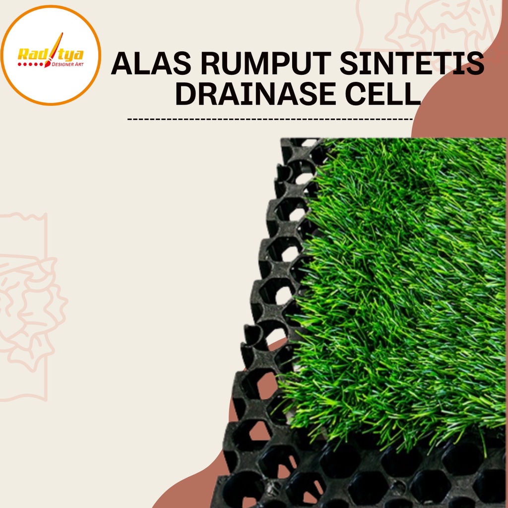 Alas Rumput Sintetis Drainase Cell Ukuran 25 x 25