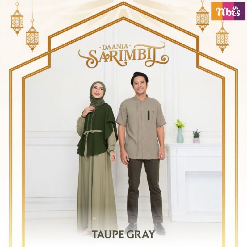 NIBRAS SARIMBIT DAANIA TAUPE GRAY COUPLE SET KELUARGA