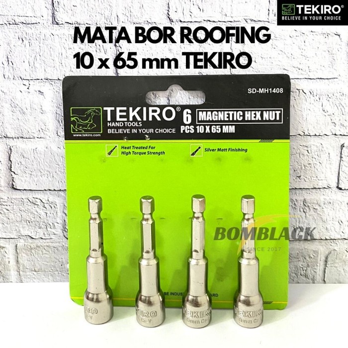 TEKIRO Obeng Sok Roofing 10 x 65 mm Mata Bor Sock Baja Ringan Hex Nut MURAH