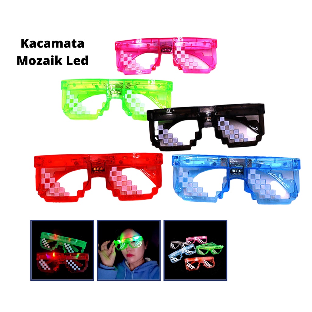 [ ABJ ] Kacamata LED Mosaics Thug Life Kacamata Sultan TIKTOK