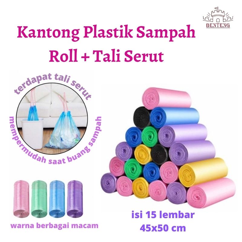 PR15 - Kantong Plastik Sampah Tali Reffil Roll Plastik Gulung 45x50