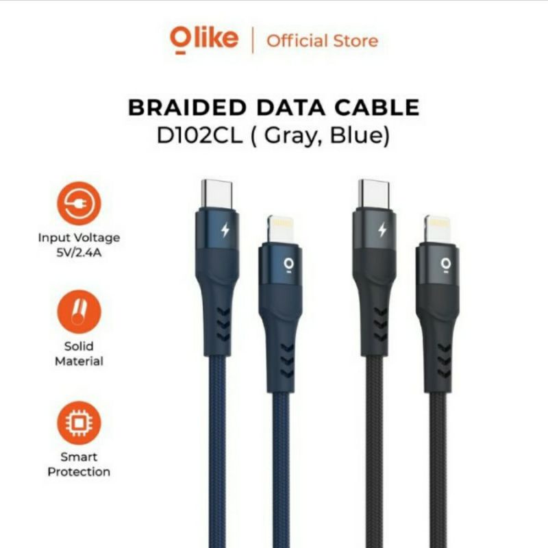 Olike Kabel Data D102CL Type C To Lightning Automatic Power Off 20W Original Garansi Resmi