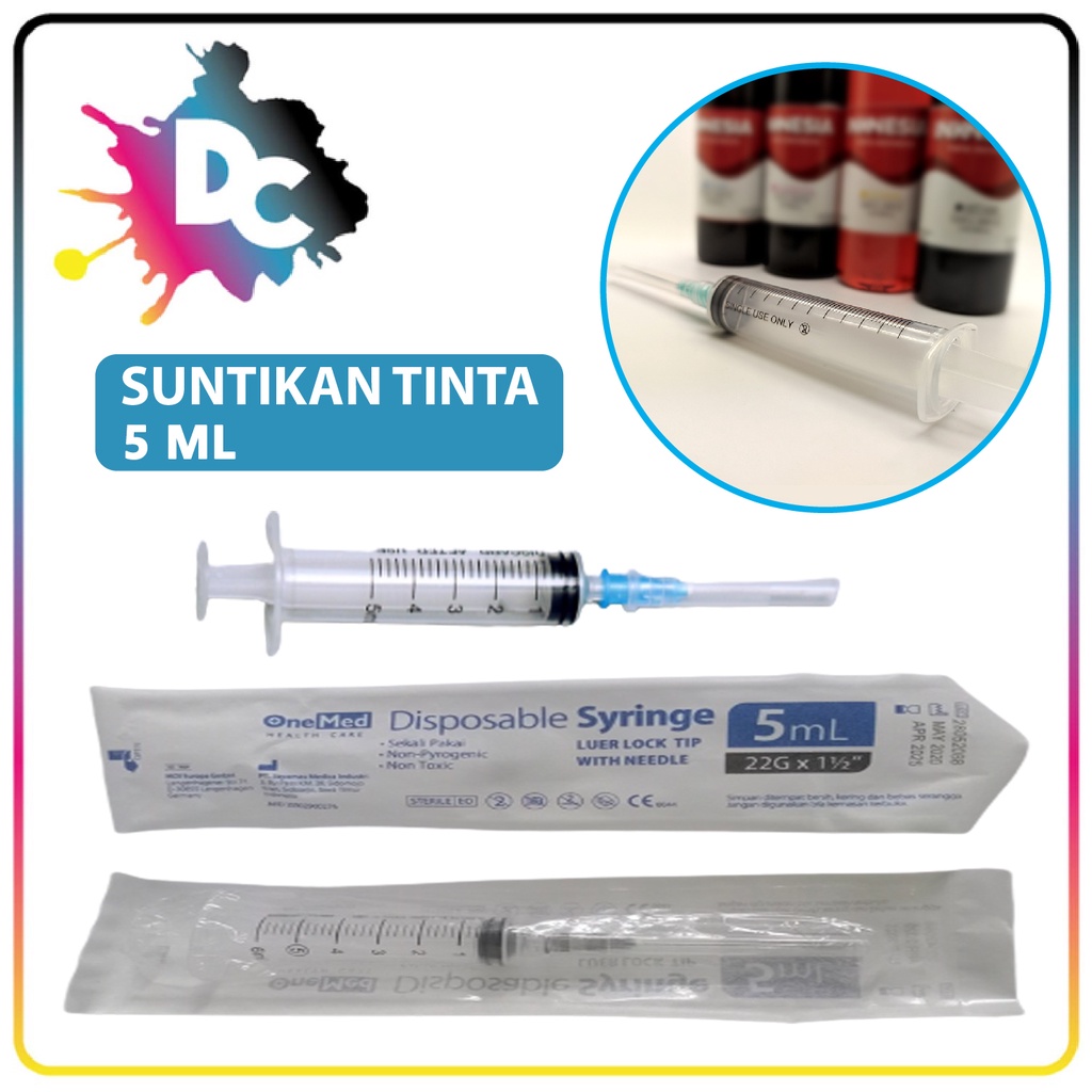 suntikan / spuit / syringe 5ml , 10ml untuk refill / isi ulang tinta printer