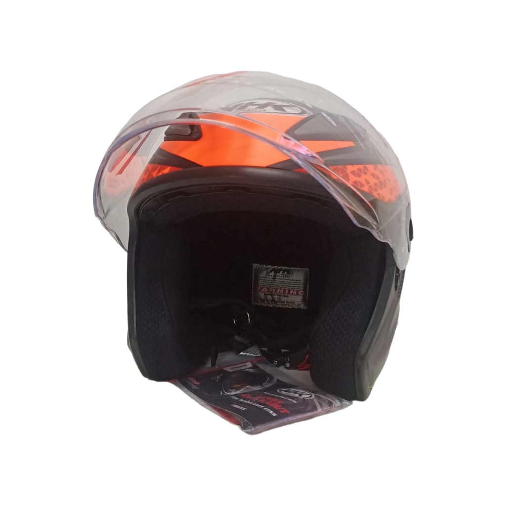 HELM NHK R6 STARLITE GREY ORANGE DOFF NHK R-6 MOTIF STARLITE GREY ORG DOFF