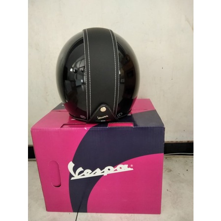 HELM JET TOUCH VESPA WARNA HITAM/BLACK GLOSSY ORIGINAL #ORIGINAL
