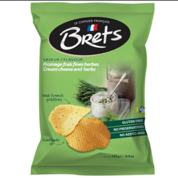 

Brets potato chips cream cheese & herb 125gr