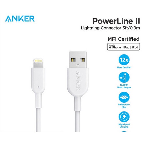 Produk Terbaru Anker A8432 Powerline Ii 3Ft Lightning