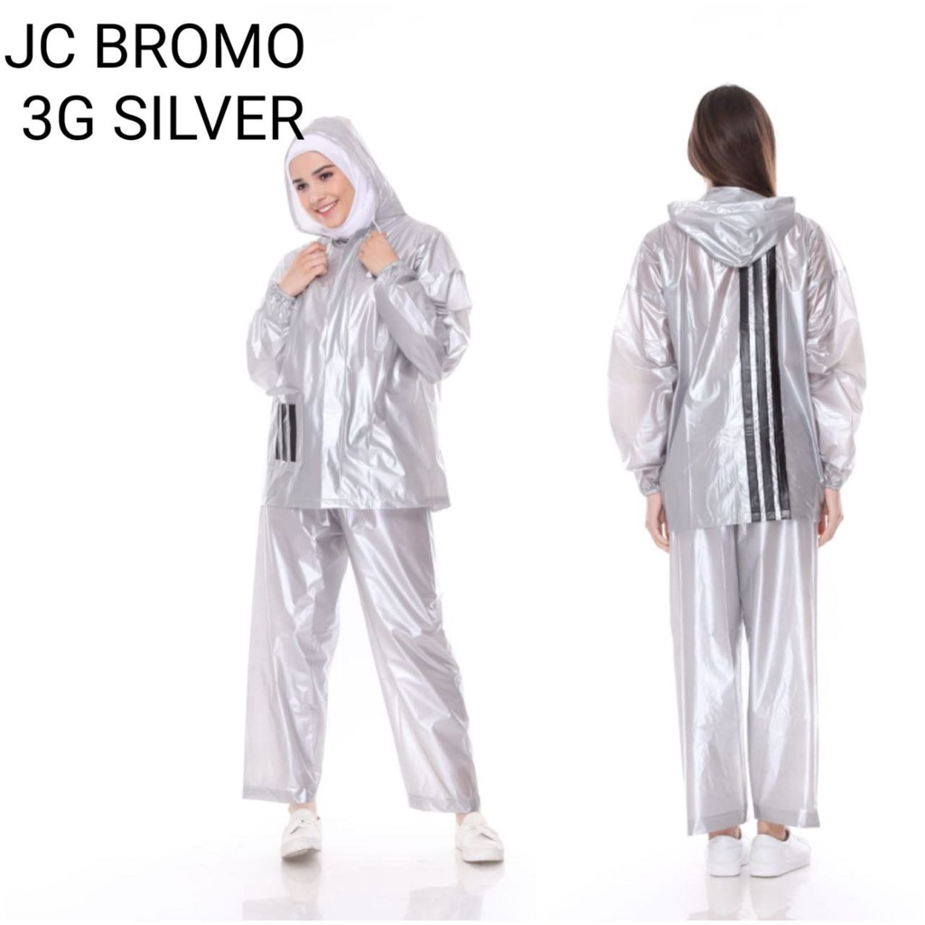 Bromo jas hujan jaket celana stelan bromo 3G silver/Jas hujan dewasa stelan murah