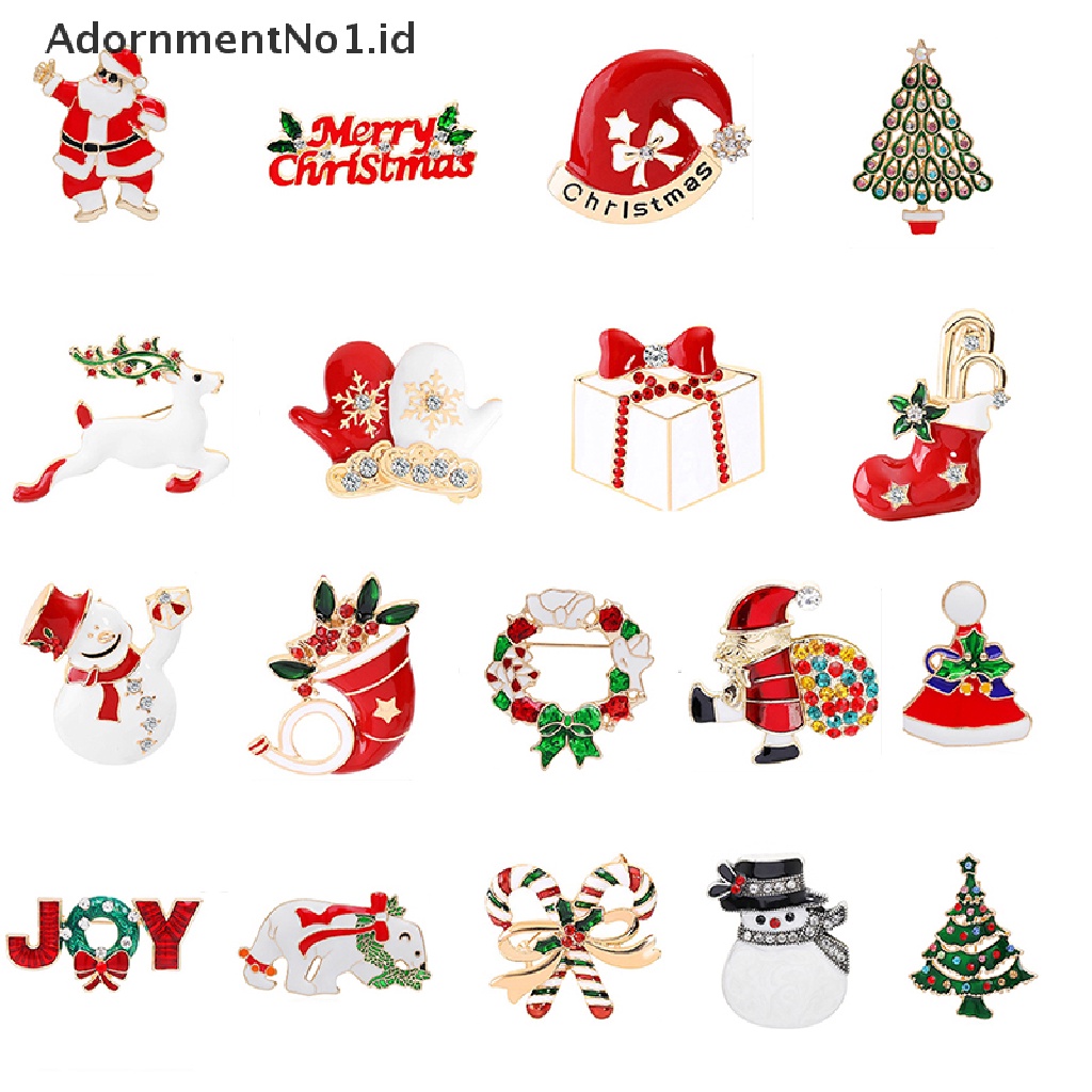 [AdornmentNo1] Fashion Wanita Snowman Santa Claus Pohon Topi Natal Bros Pin Perhiasan Hadiah [ID]