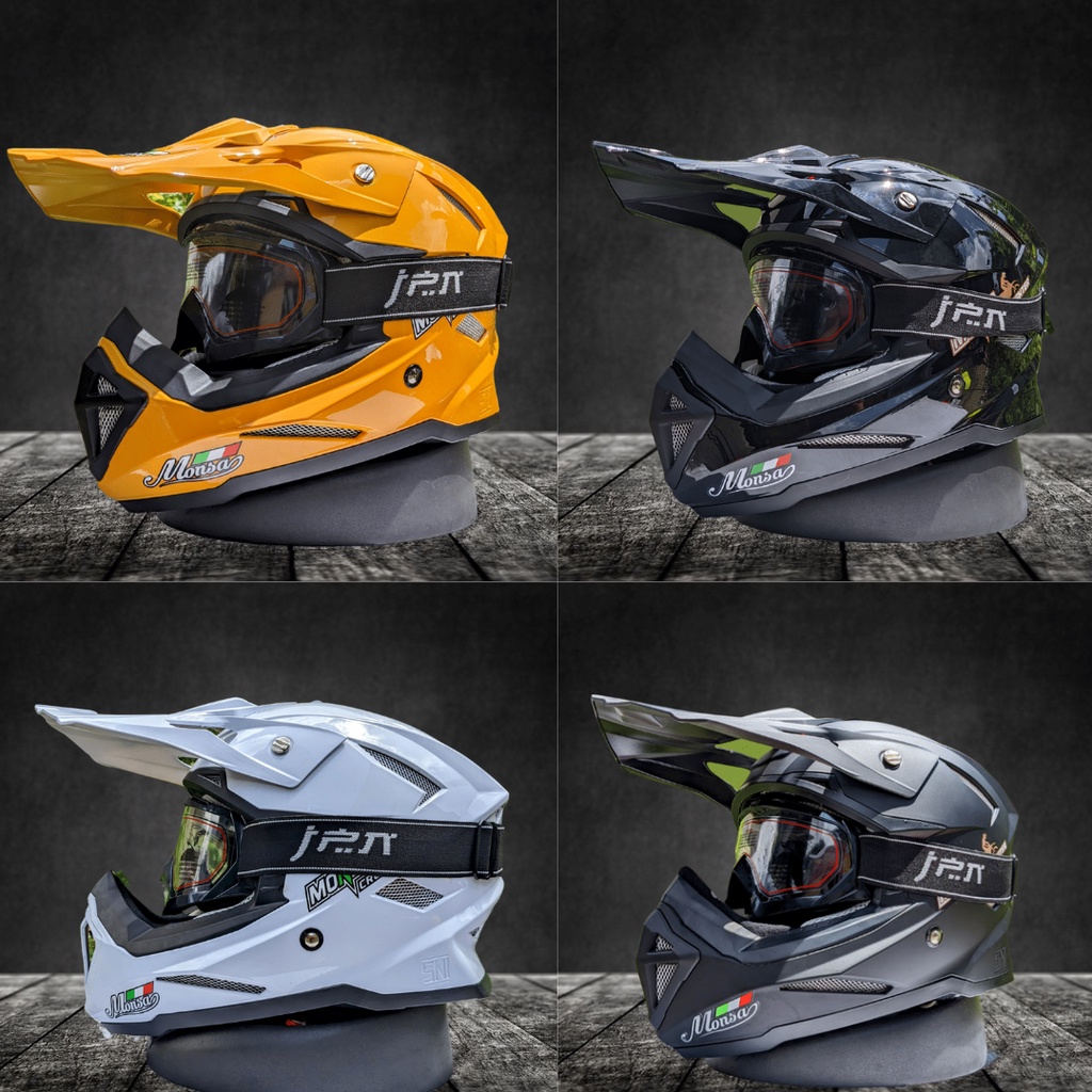 Helm cross motor trail original JPN MONSA sni