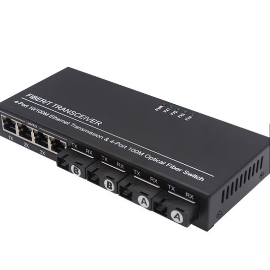 Fiber optic to rj45 media converter Netlink 4 Lan 4 fo 10/100Mbps ethernet optical sc switch