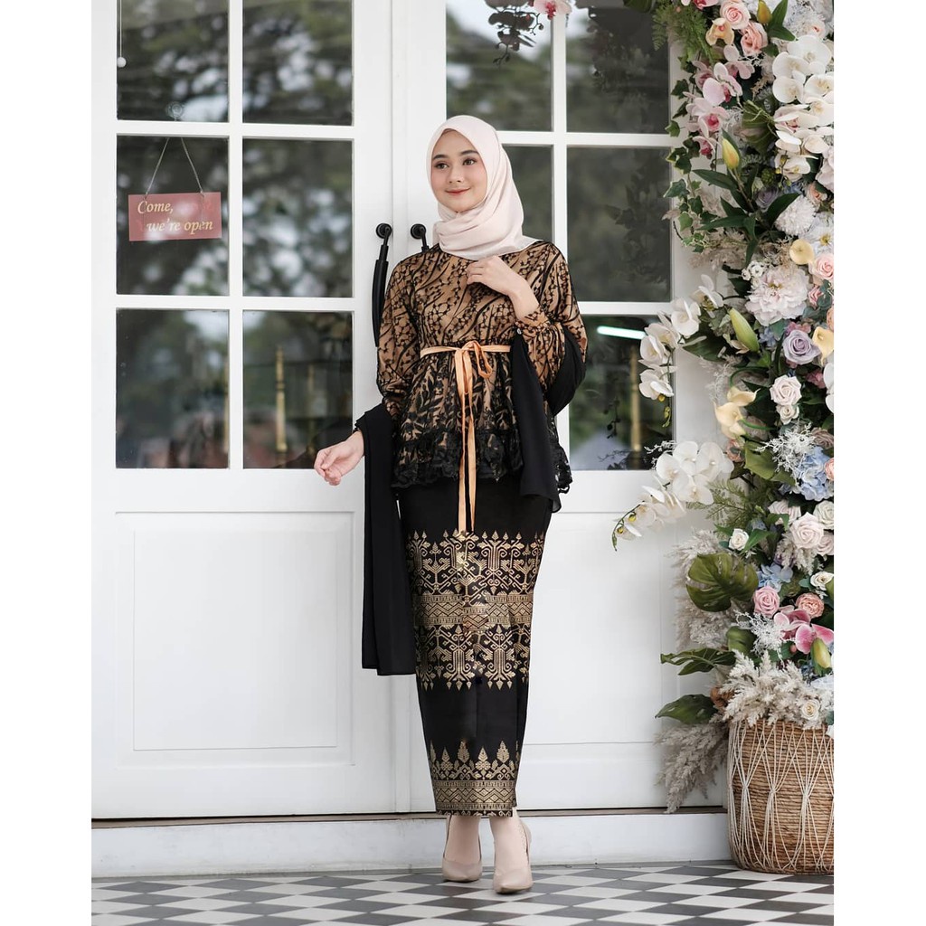 KHANSABATIK [COD] READY XXL EKSTRA | SET KEBAYA ROK HITAM SONGKET MODERN KEKINIAN BAJU KONDANGAN RUNANGAN LAMARAN WISUDA BROKAT MIX VELVET SETELAN KONDANGAN WANITA KEKINIAN TERBARU