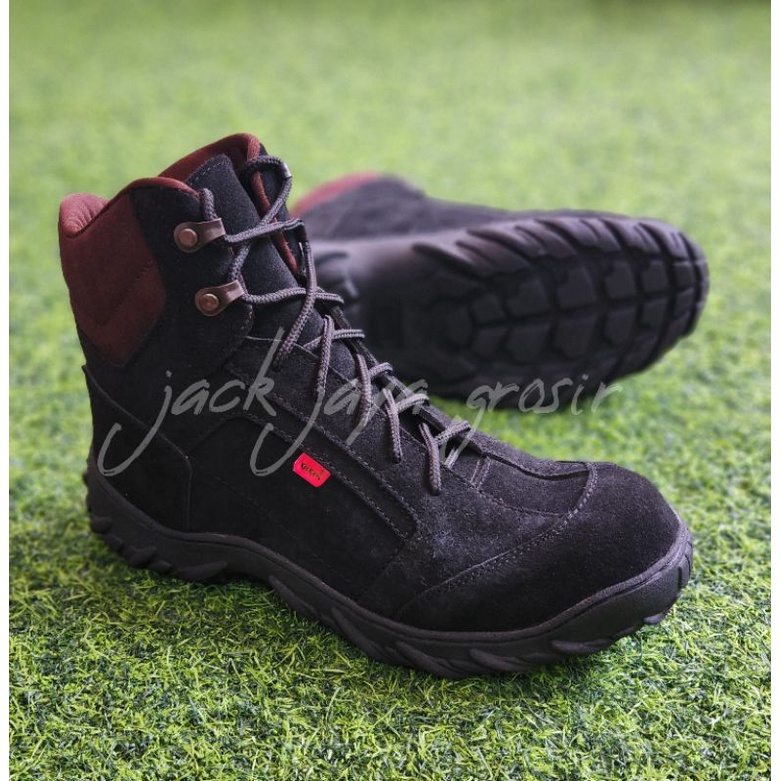 sepatu safety boot pria original leather full kulit