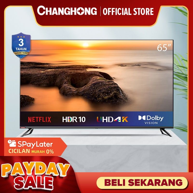 CHANGHONG LED UHD TV 4K ANDROID11 FRAMLESS U65H7