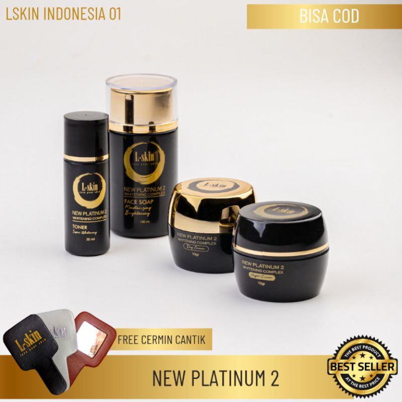 L-skin / Lskin  New Platinum 2 Paket Perawatan Pemutih Wajah Permanen Glowing