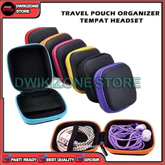 [DZS] TEMPAT WADAH HEADSET CASAN CHARGER TRAVEL POUCH KUNCI KOTAK PENYIMPANAN MINI KECIL MULTIFUNGSI SERBAGUNA