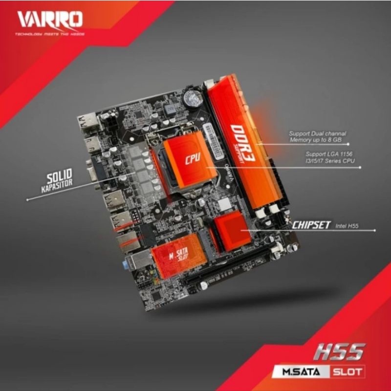 VARRO H55 LGA 1156 Support MSata Slot