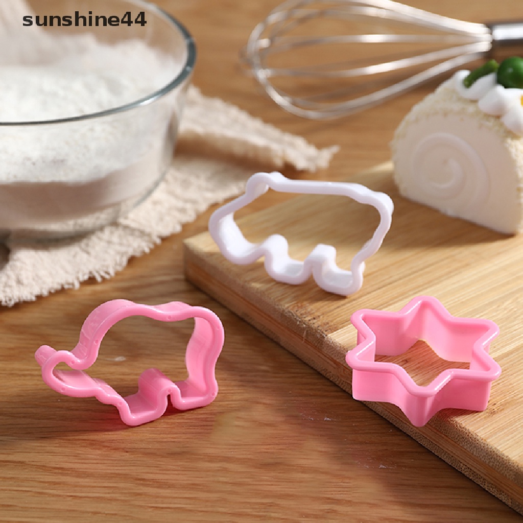 Sunshine 6/8pcs Cetakan Kue Kering DIY Cetakan Biskuit Plastik Fondant Cetakan Kue Coklat.