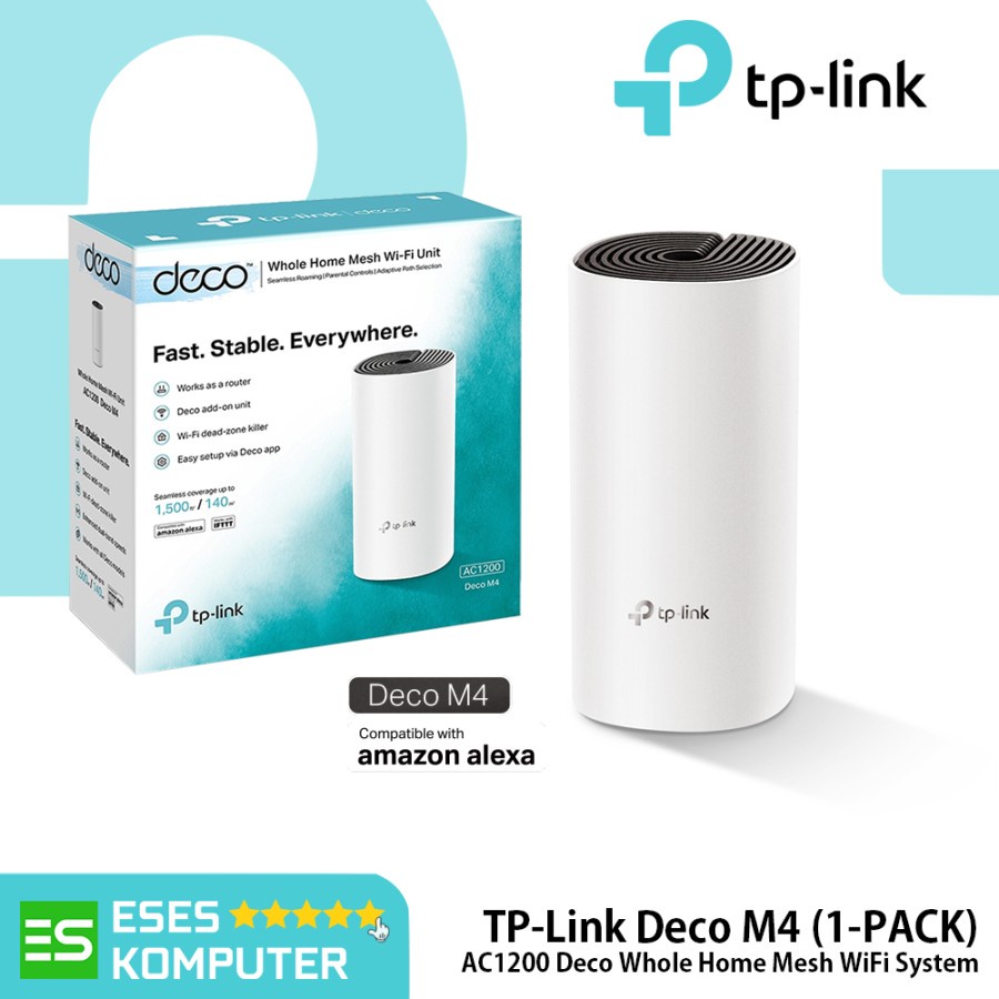 TP-Link Deco M4 AC1200 Whole Home Mesh WiFi System 2x Gigabit Ports - Deco M4 (3Pack)