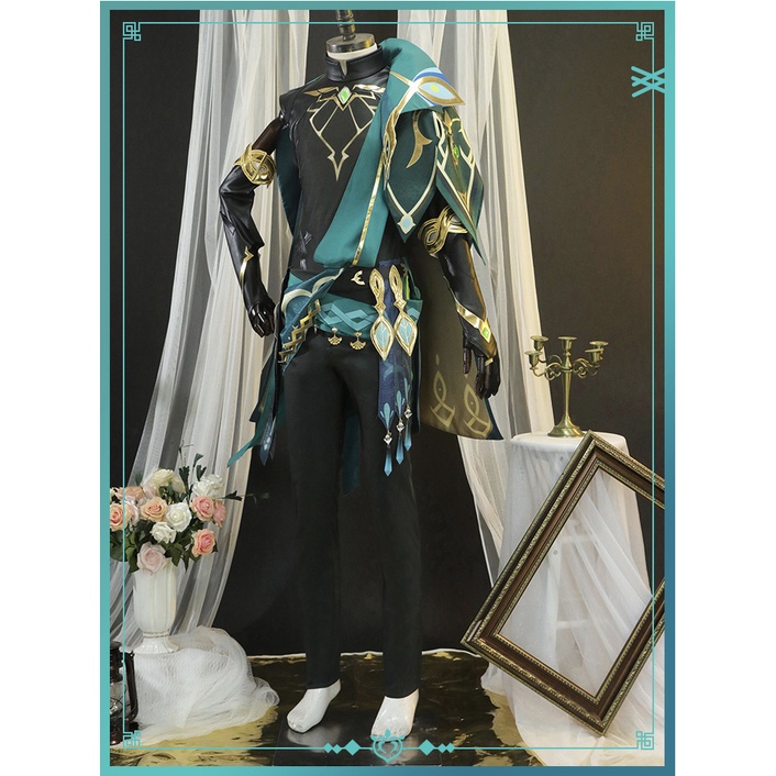 Anime Genshin Impact Al Haitham Cosplay Costume Wig Halloween Party Performance Outfit Game Suit Uniform Costume for Men