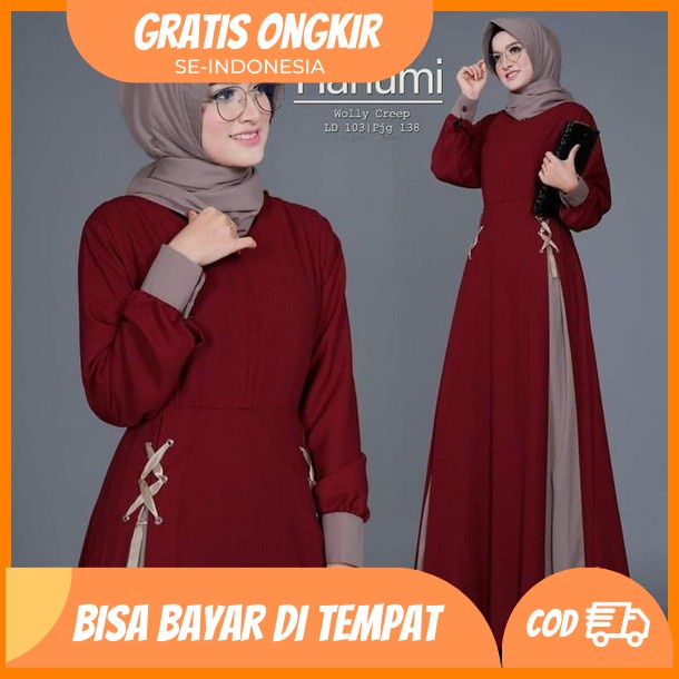 Abraashop - Azura Gamis Rip Knit M L Xl Kondangan Jumbo Baju Gamis Wanita Terbaru 2022 / Baju Kondan