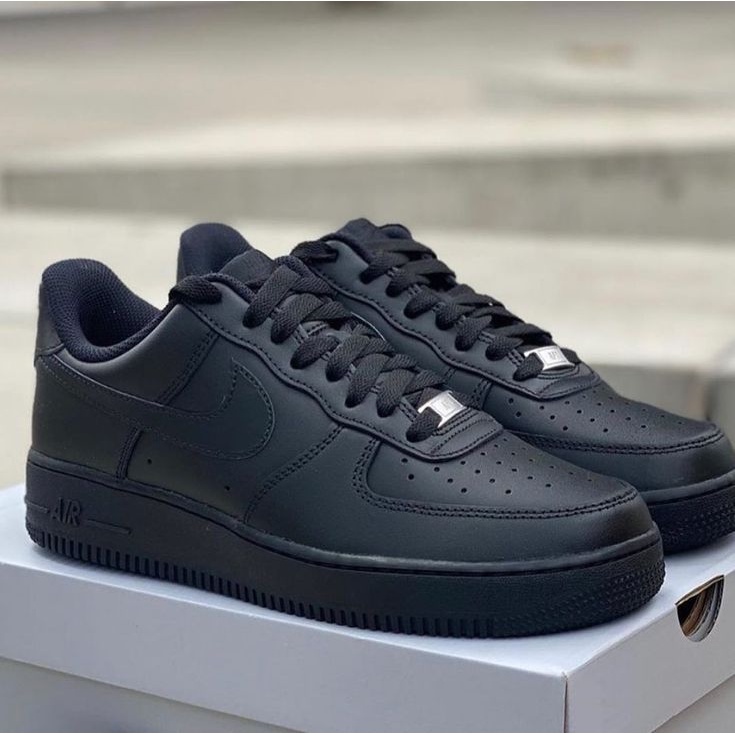 Sepatu Premium Nike Air Force1'07 Full Hitam Untuk Pria dan Wanita