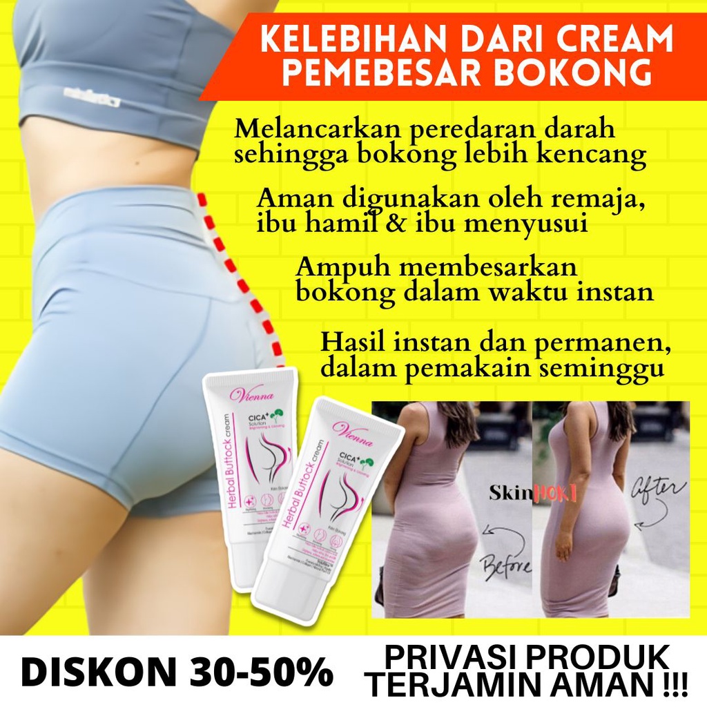 PEMBESAR BOKONG PERMANEN DAN CEPAT PEMBESAR PANTAT VIENNA HERBAL BUTTOCK CREAM CICA+ SOLUTION CREAM 80ML PENGENCANG BOKONG ORIGINAL BPOM