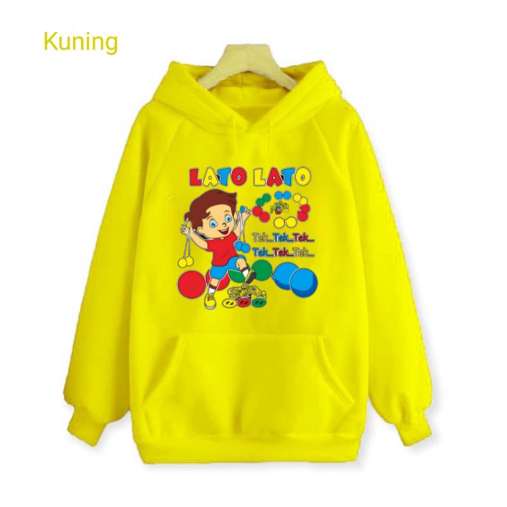 Hzl_outfit Sweater Hoodie Anak Lato Lato Tek Tek Tek Viral (COD)
