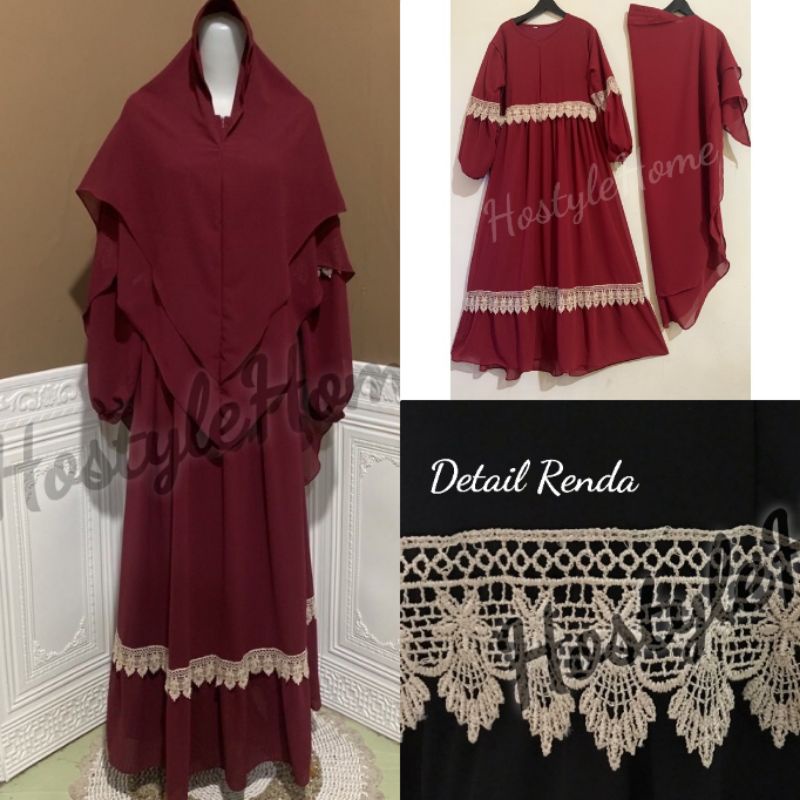 (NEW) UNNIE2 - BAJU GAMIS FULL CERUTY CERUTI 2 RENDA DRESS IBU ANAK UKURAN XS S M L XL XXL UMUR 2 3 