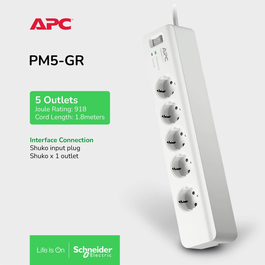 APC Surge Protector PM5GR / PM5-GR SurgeArrest 5 oulets 230V