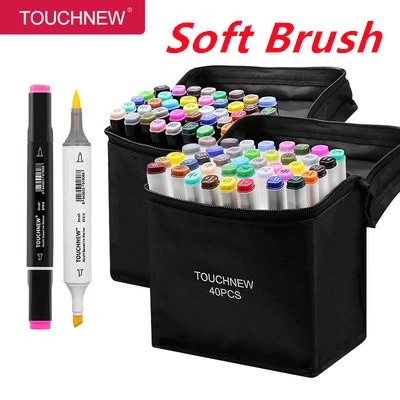 

Touchfive Touchnew Marker Spidol 30 40 Colors Twin Markers Brush Tip Nib