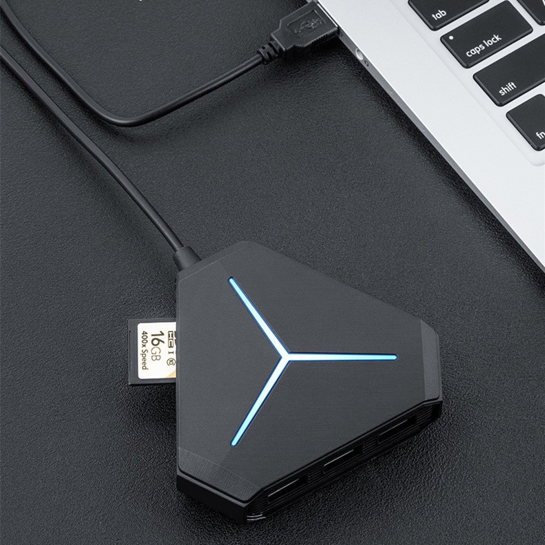 Hub USB Multifungsi Hub USB 6port (3Port USB3.0+3Port USB+TF/SD Card+Port headset+MIC Port) Support PD Fast Charge