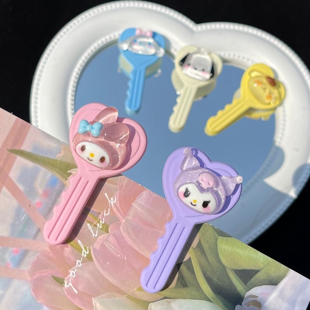 JEPIT RAMBUT SANRIO MOTIF BENTUK KUNCI /JEPIT SANRIO KUNCI CINTA SANRIO CINNAMOROLL/MELODY/KUROMI