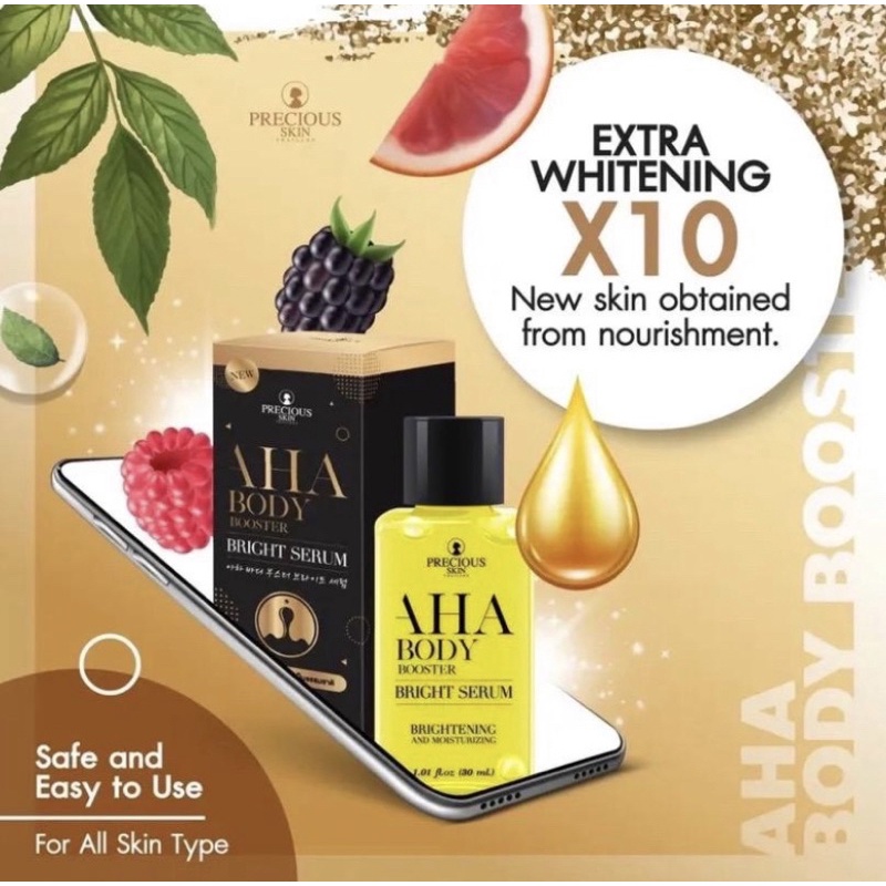 AHA Body Booster Bright Serum Precious Skin | AHA Mimi White || Mimi White AHA Body Whitening Serum