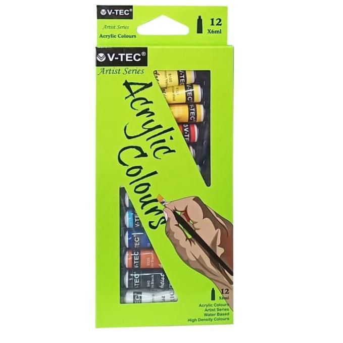 

[7JRWN6881] V-Tec Acrylic Color Set 12 - VT-612/A Isi 12 x 6ml / Cat Akrilik V-TEC 12 warna