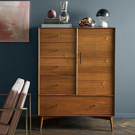 Lemari Buku Model Minimalis Bahan Kayu Jati Pilihan Dengan Kualitas Terbaik, Drawer 5 Laci 1 pintu