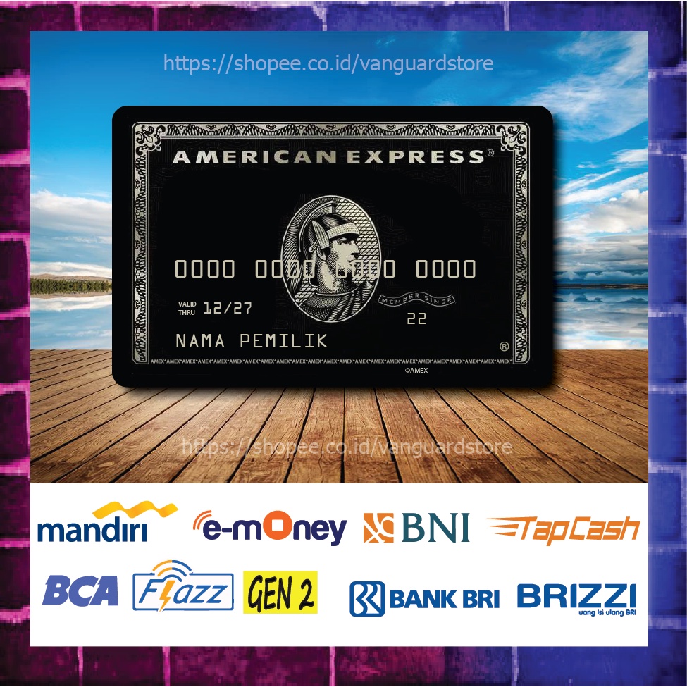 KARTU E MONEY E TOLL KARTU AMERICAN EXPRESS BLACK CARD EMONEY MANDIRI FLAZZ BCA BNI TAPCASH BRIZZI BRI - 1 SISI