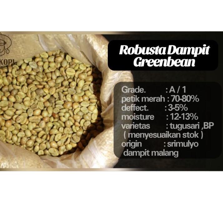 Sale[FG2]-Sujakopi Greenbean Robusta Dampit biji kopi mentah 1kg