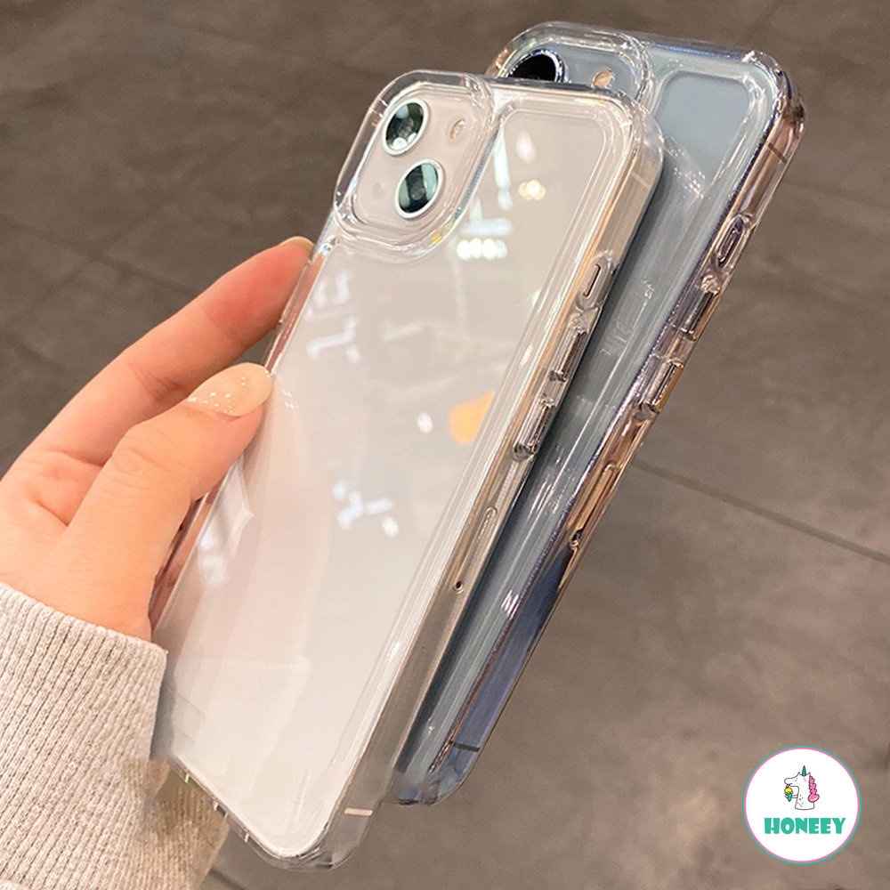 Ins Jelly Color Shockproof Clear Phone Case IPhone Xr 7Plus 8Plus X XS 14 13 11 12 Pro Max Simple Military Grade Shock-Absorbing Soft TPU Shell