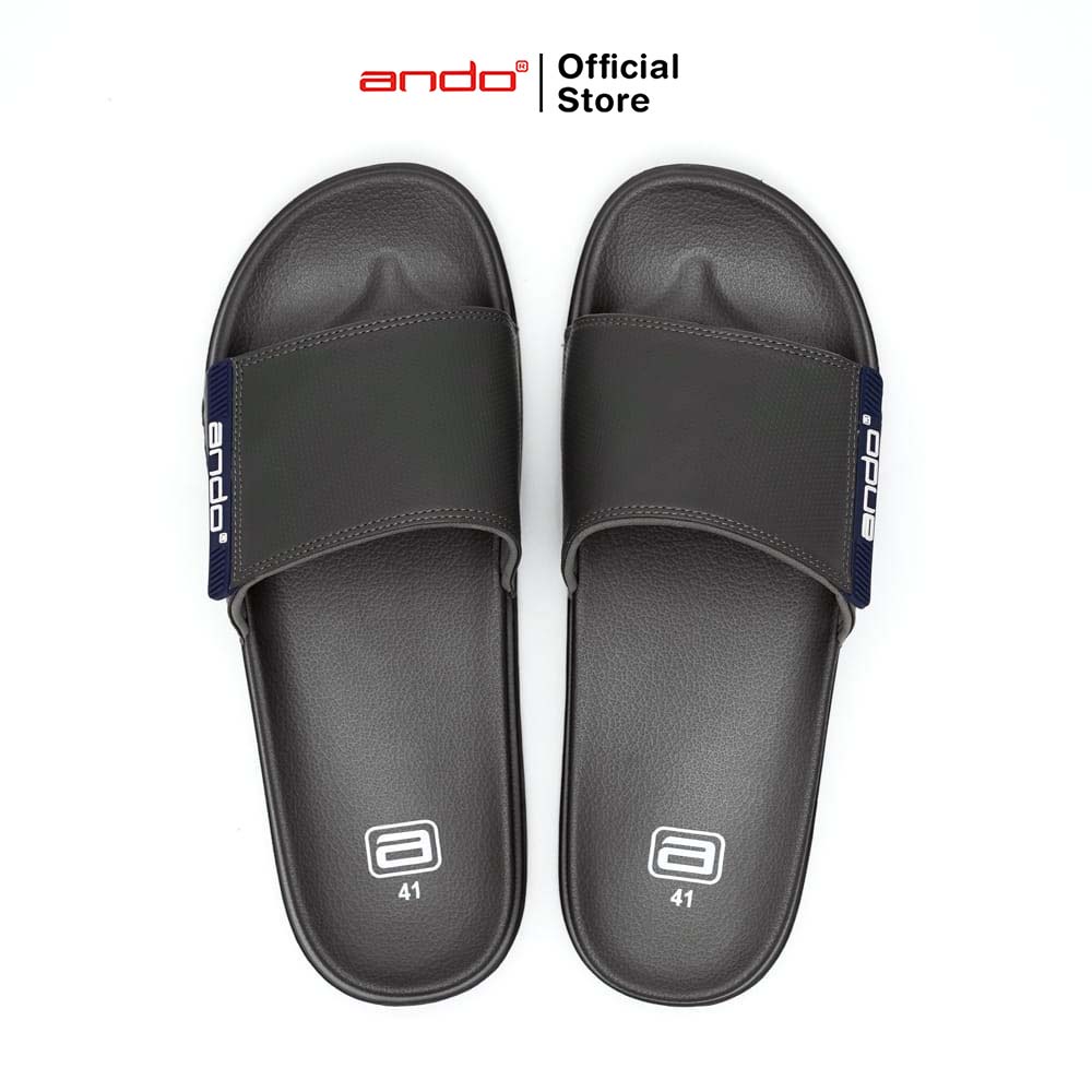Ando Official Sandal Selop Slip On Slide 03 Pria Dewasa - Abu Abu/Navy