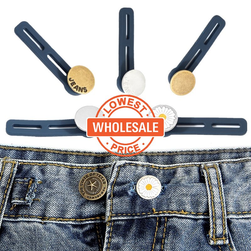 [Harga Grosir] Adjustable Gesper Bebas Paku Removable Pants Extension Button Celana Serbaguna Kancing Hias Jeans Expanding Waist Buckle