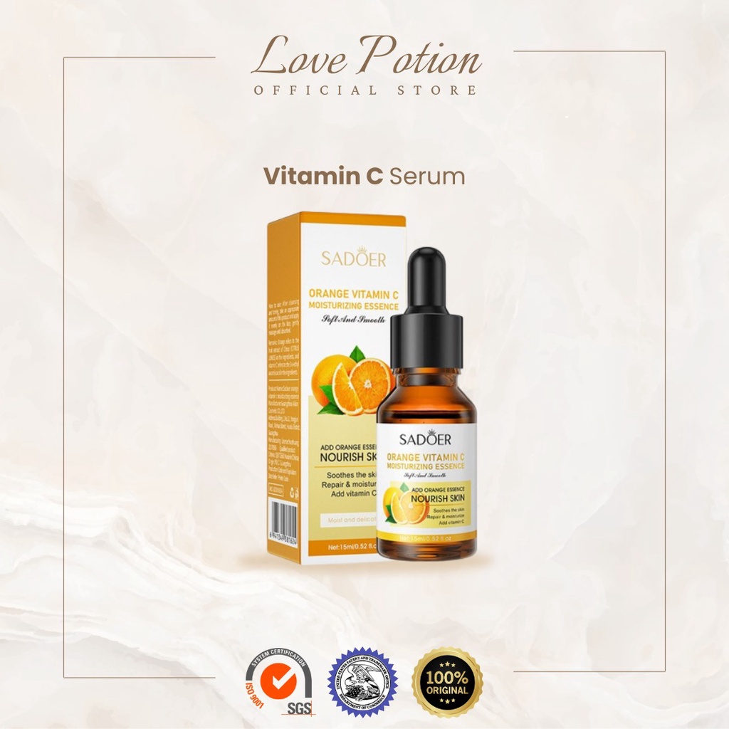 SADOER Serum Vitamin C, Vitamin C Whitening Plus Serum 15 ml Kulit Berminyak