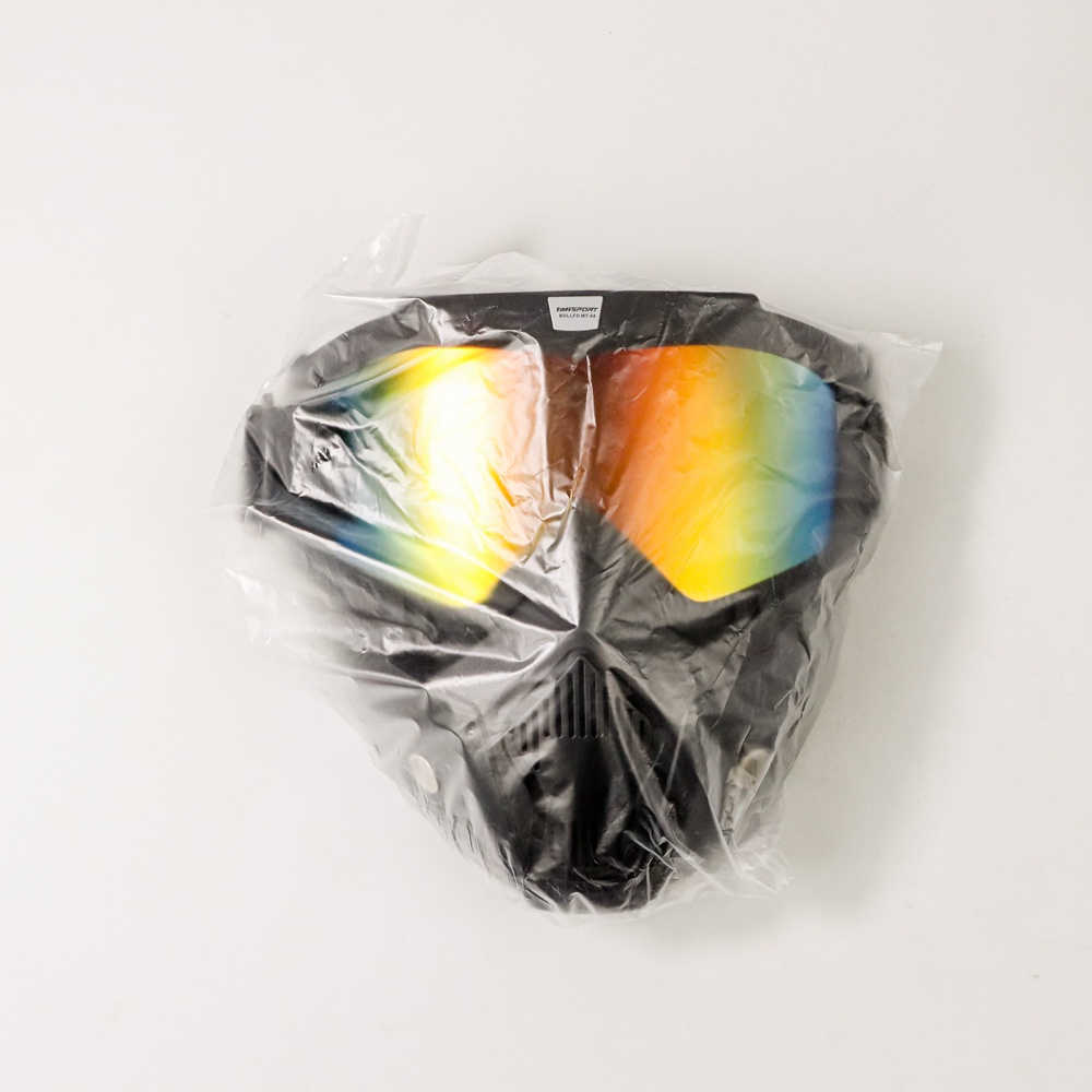 YGRETTE - TaffSPORT BOLLFO Goggles Kacamata + Masker Full Face Helem Goggle Mask Helm Gun Ski Motor Cross Topeng Kaca Mata Trail Air soft Motocross Bogo