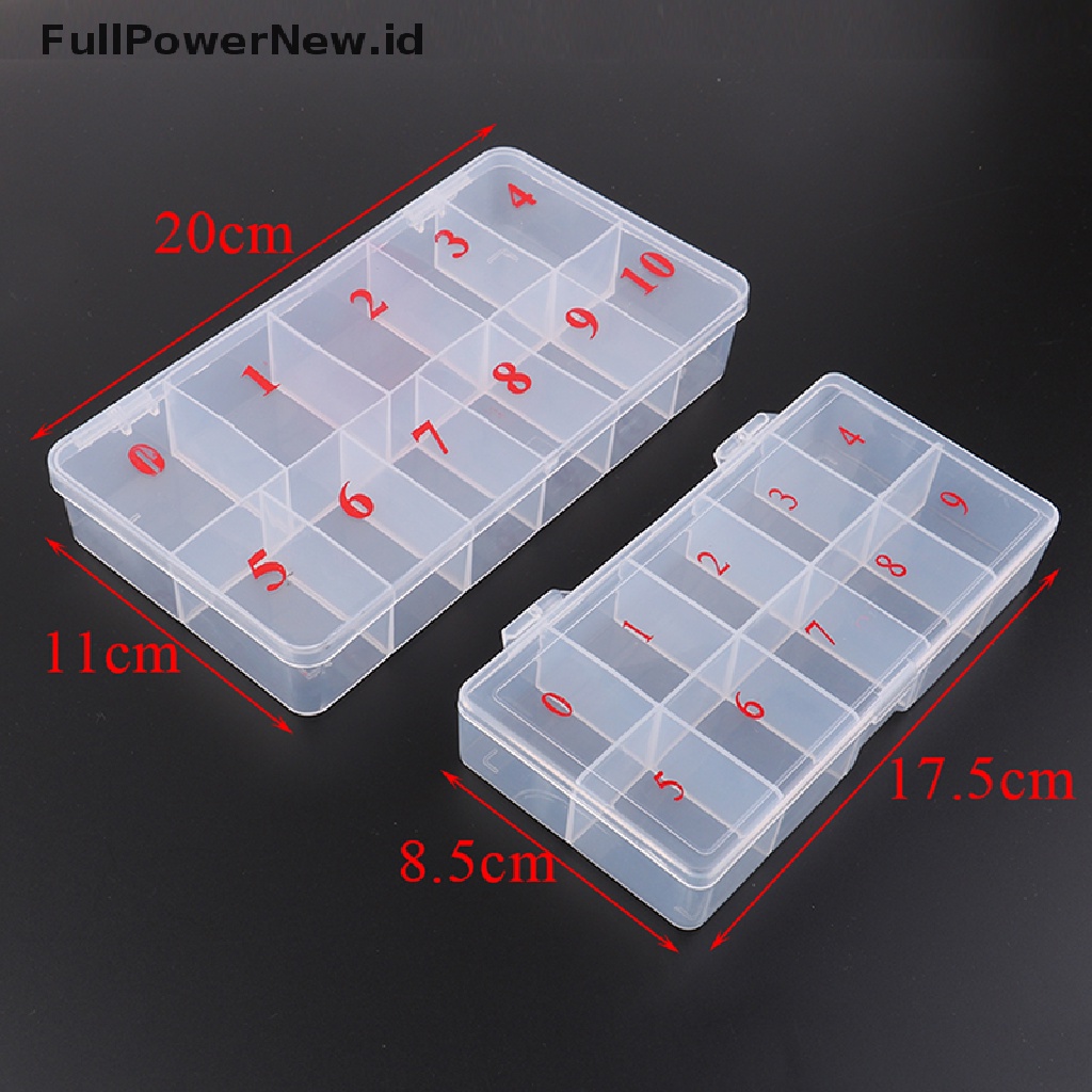 Power 10cells fake nail art tips Kotak Tempat Penyimpanan fake nail art tips box case ID